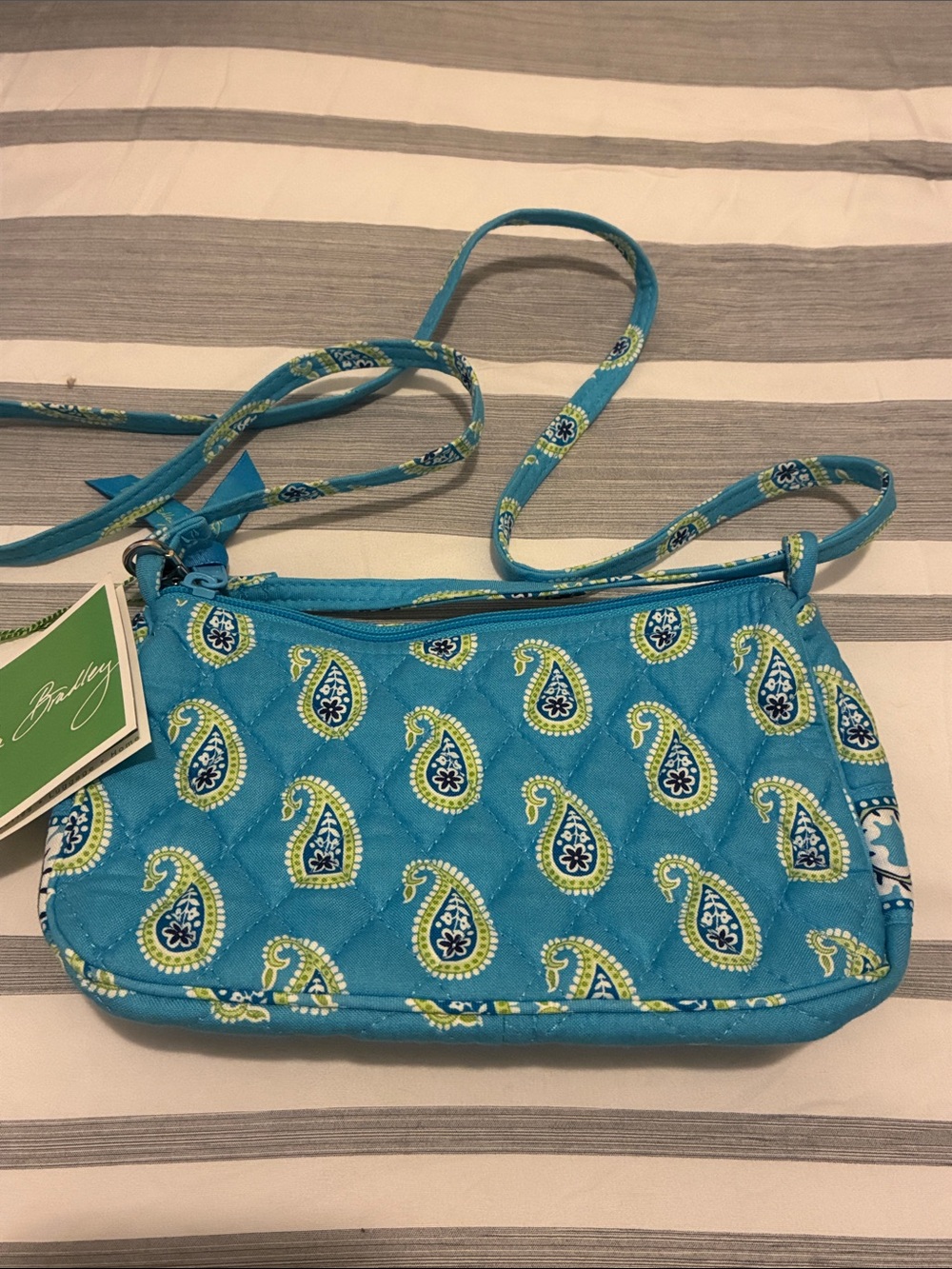 Vera Bradley Turquoise Paisley Quilted Crossbody